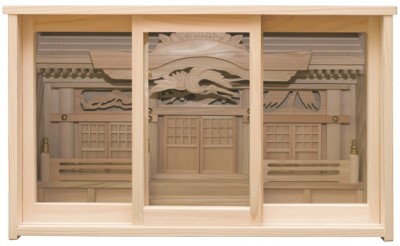 神棚　ケース入り三社