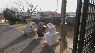 卒寿の記念に海上安全と家内安全を祈願して狛犬一式をご奉納