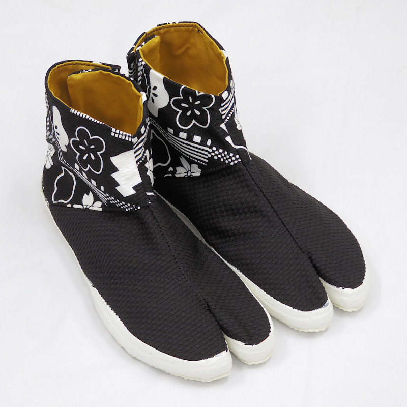 貼付棟梁地下足袋 文様あそび×さしこ 濡羽色2(はりつけとうりょうじか