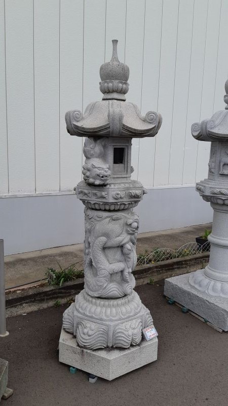 庭灯籠　奥の院デラックス6尺　白ミカゲ石