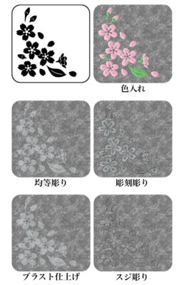 墓石のイラスト彫刻見本グレー